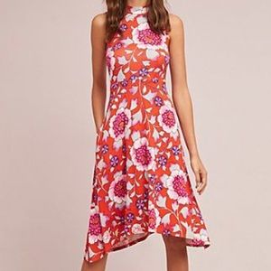 Anthropologie Orange Flower Maeve Dress